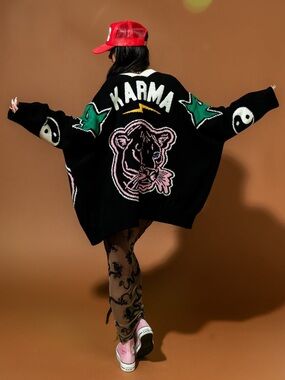 Dressed in LALA Mother is Mothering (Karma Version) Oversized Cardigan - L/XL